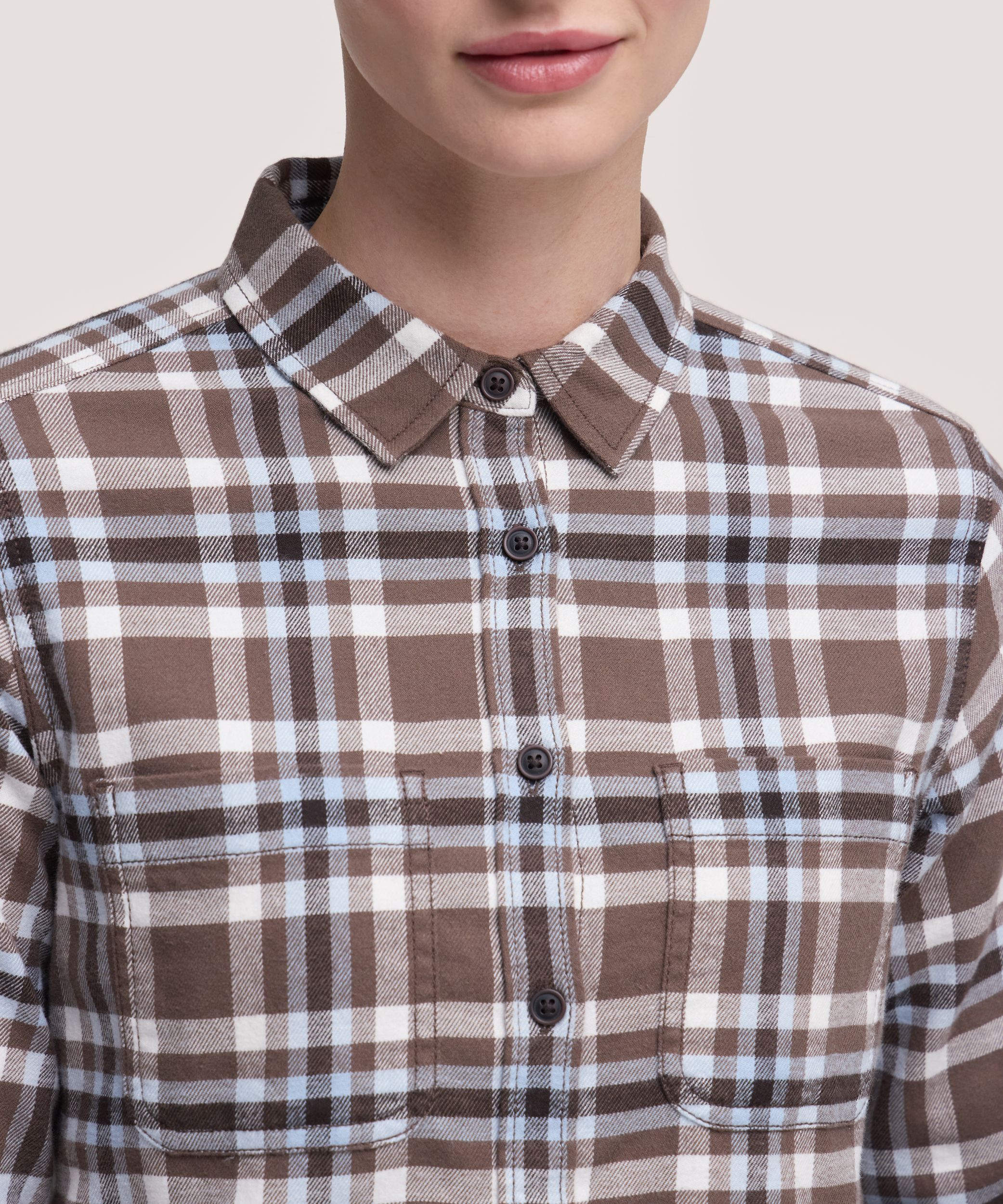 Chemise en flanelle extensible semi-ajustée pour femmes, WindRiver