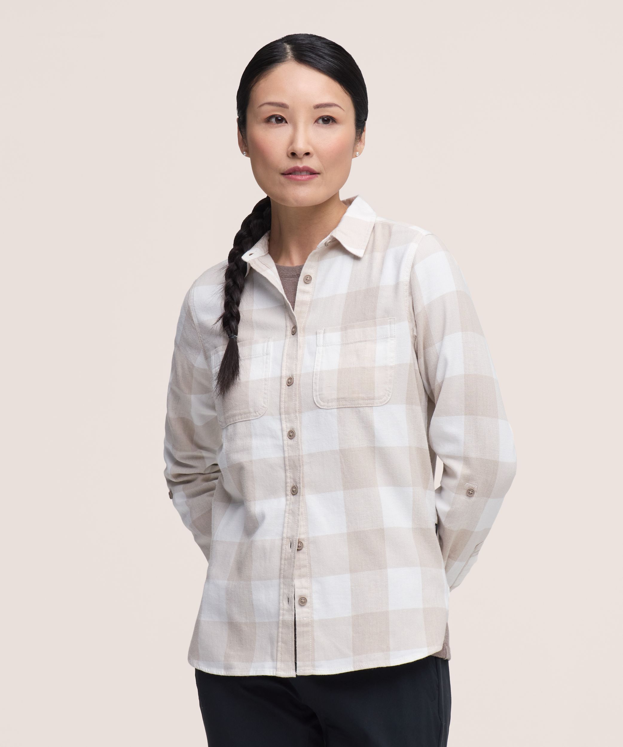 Chemise en flanelle extensible semi-ajustée pour femmes, WindRiver
