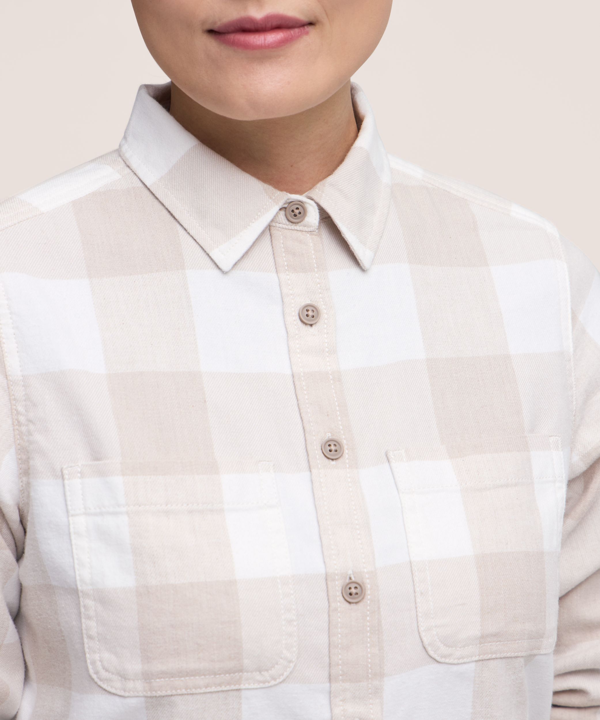 Chemise en flanelle extensible semi-ajustée pour femmes, WindRiver