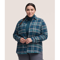 Chemise en flanelle extensible semi-ajustée pour femmes, WindRiver