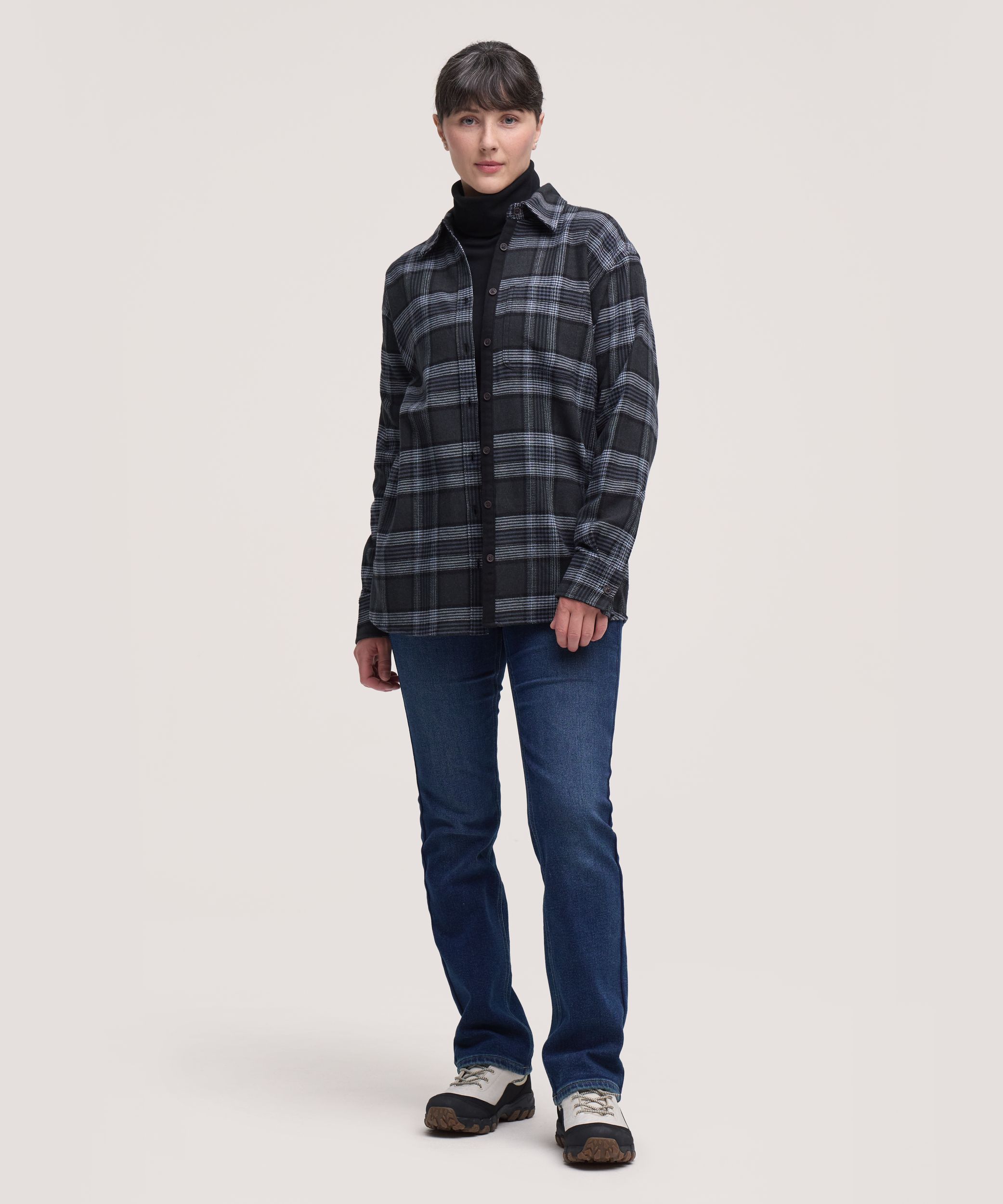 Chemise en flanelle surdimensionnée pour femmes, WindRiver