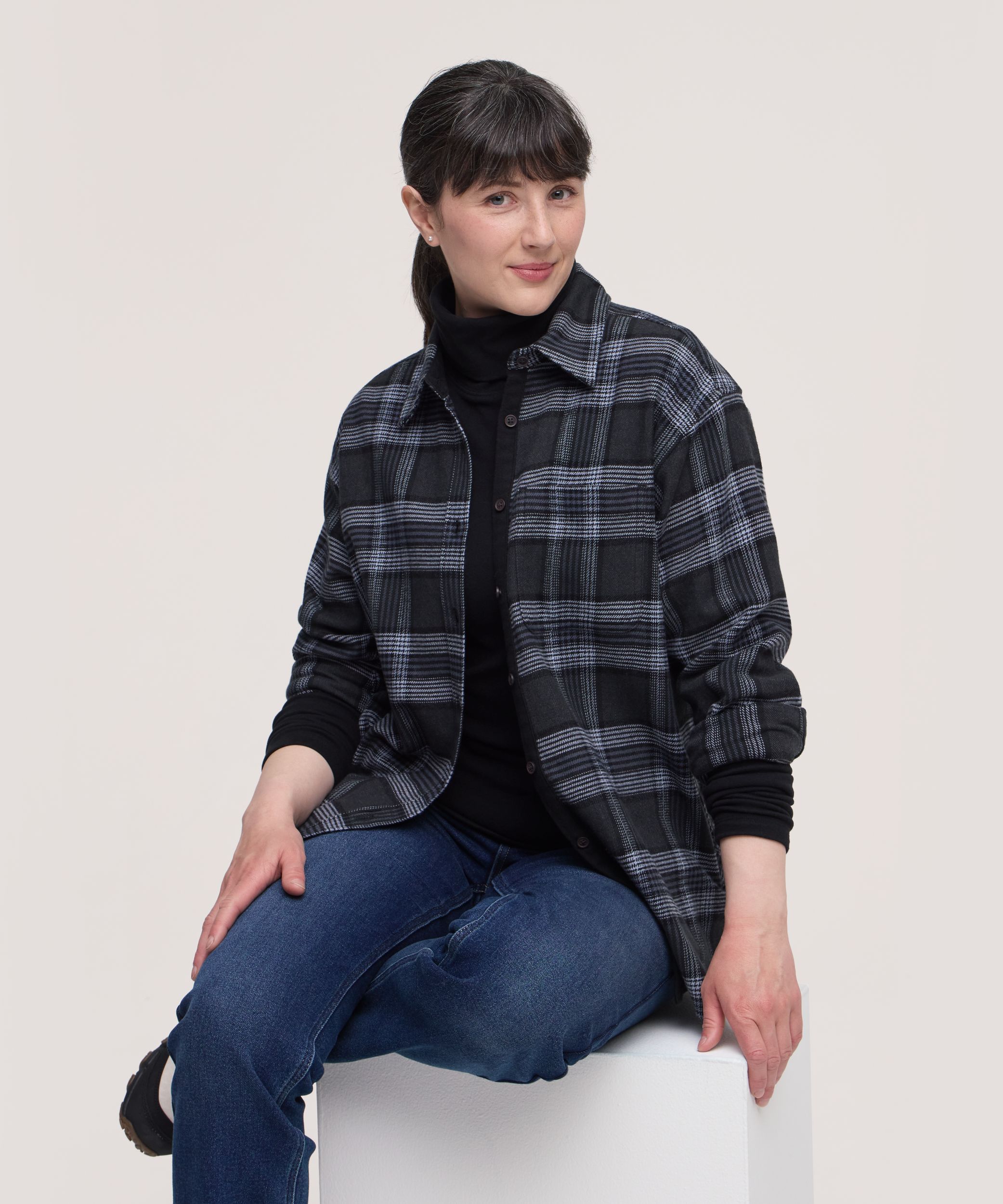 Chemise en flanelle surdimensionnée pour femmes, WindRiver