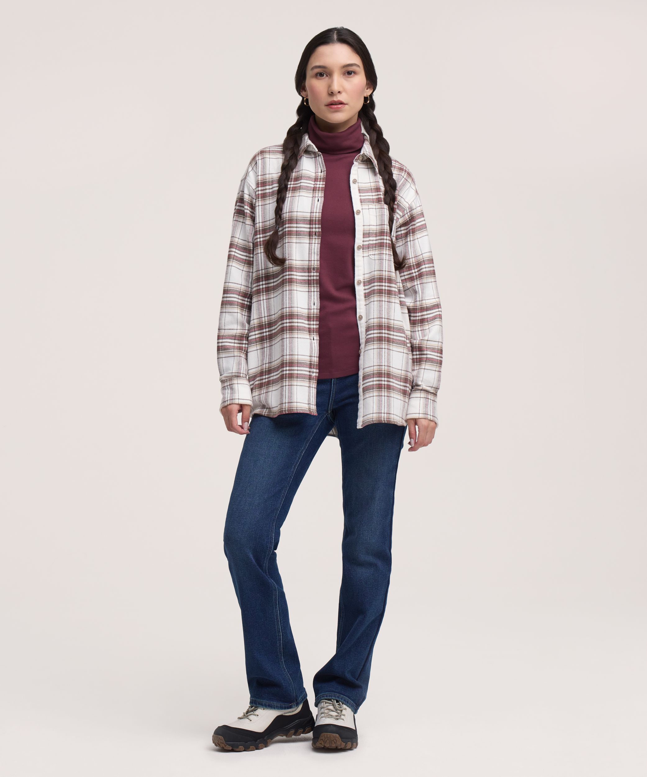 Chemise en flanelle surdimensionnée pour femmes, WindRiver