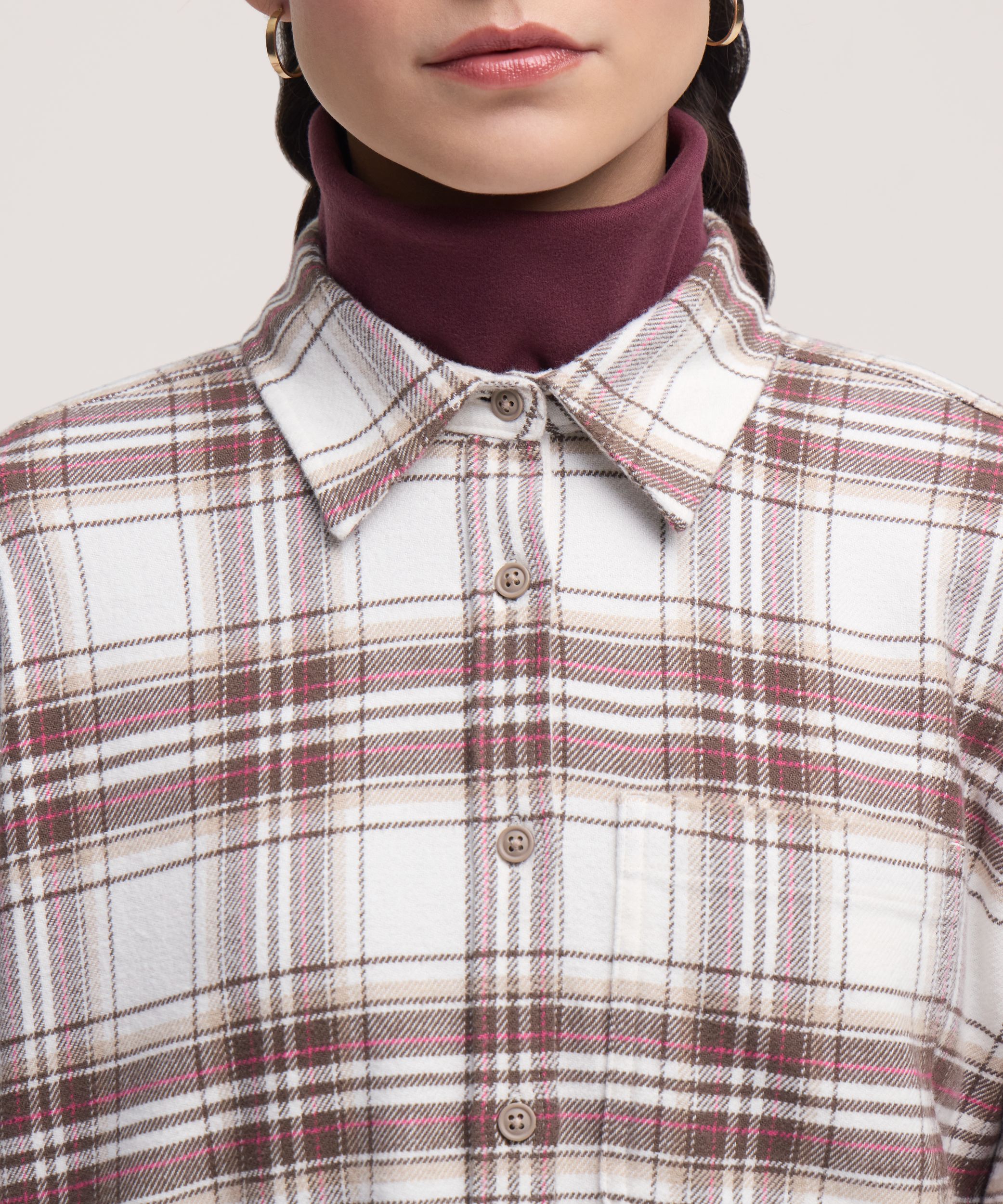 Chemise en flanelle surdimensionnée pour femmes, WindRiver