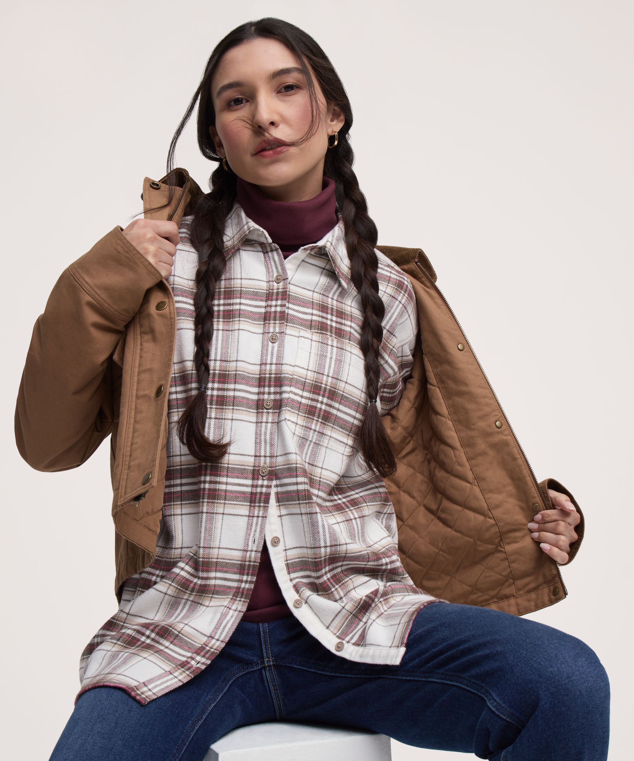 Chemise en flanelle surdimensionnée pour femmes, WindRiver