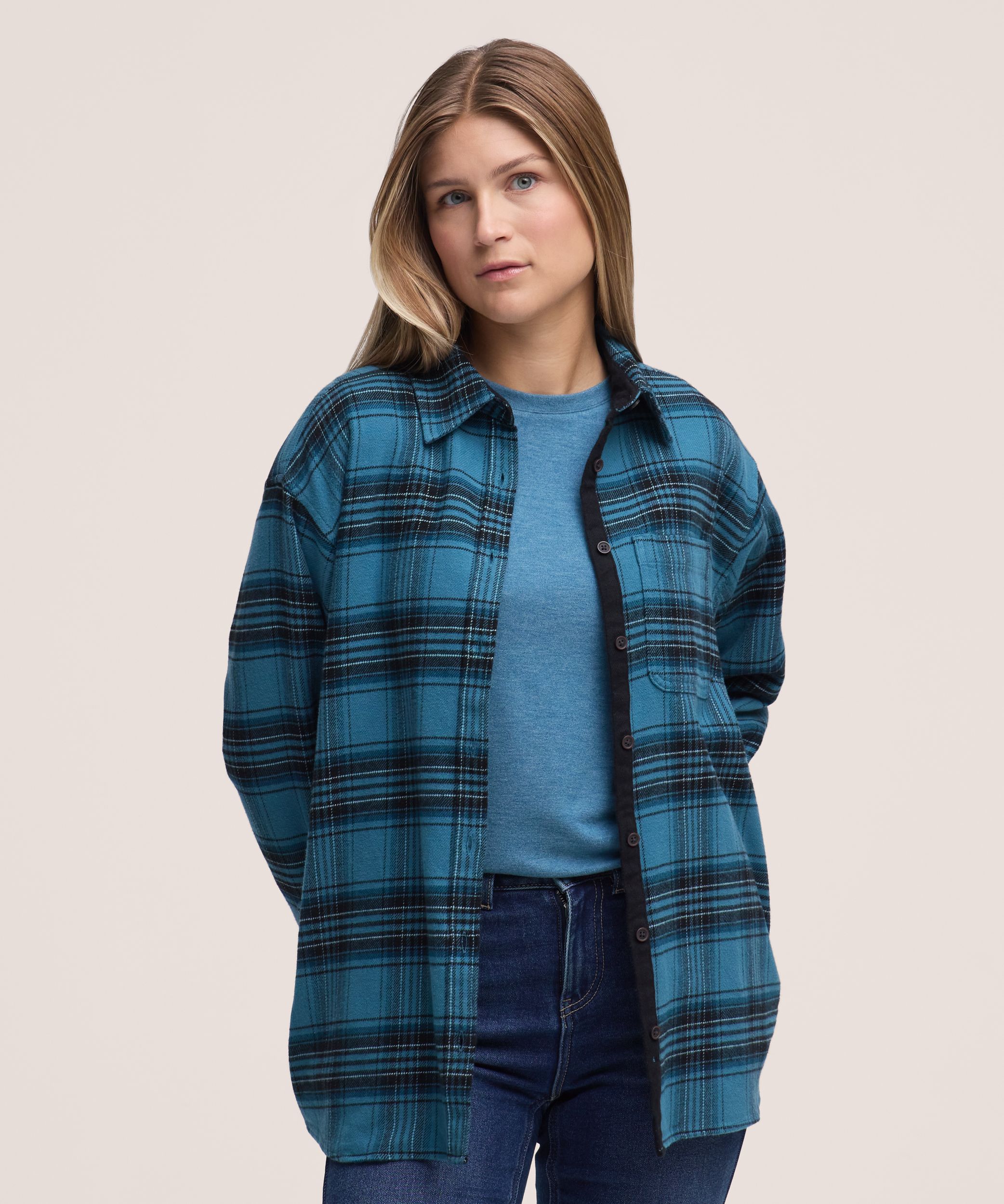Chemise en flanelle surdimensionnée pour femmes, WindRiver