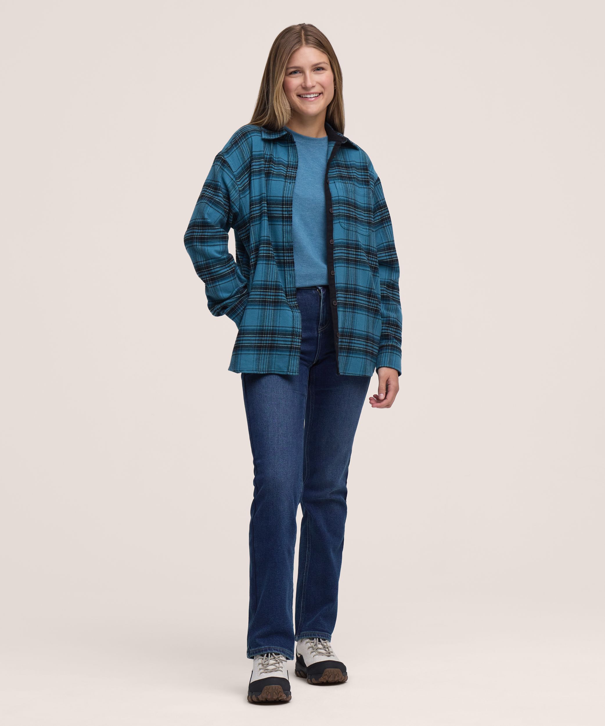 Chemise en flanelle surdimensionnée pour femmes, WindRiver