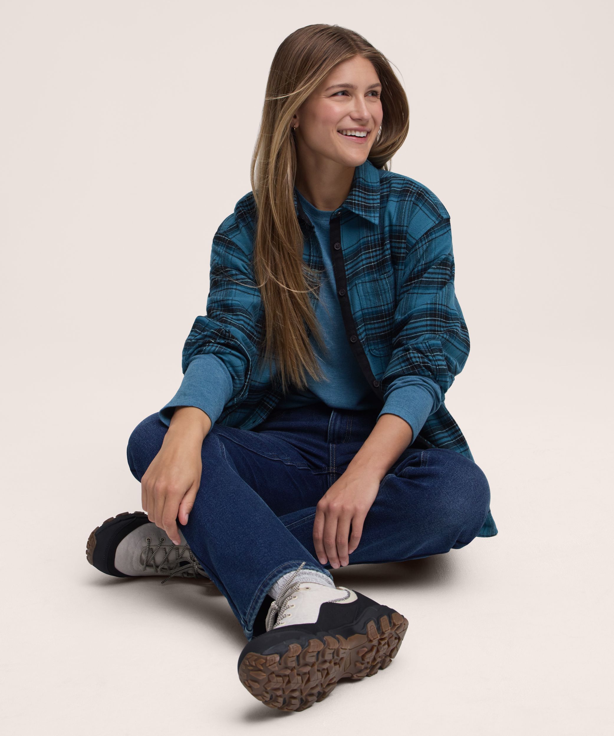 Chemise en flanelle surdimensionnée pour femmes, WindRiver