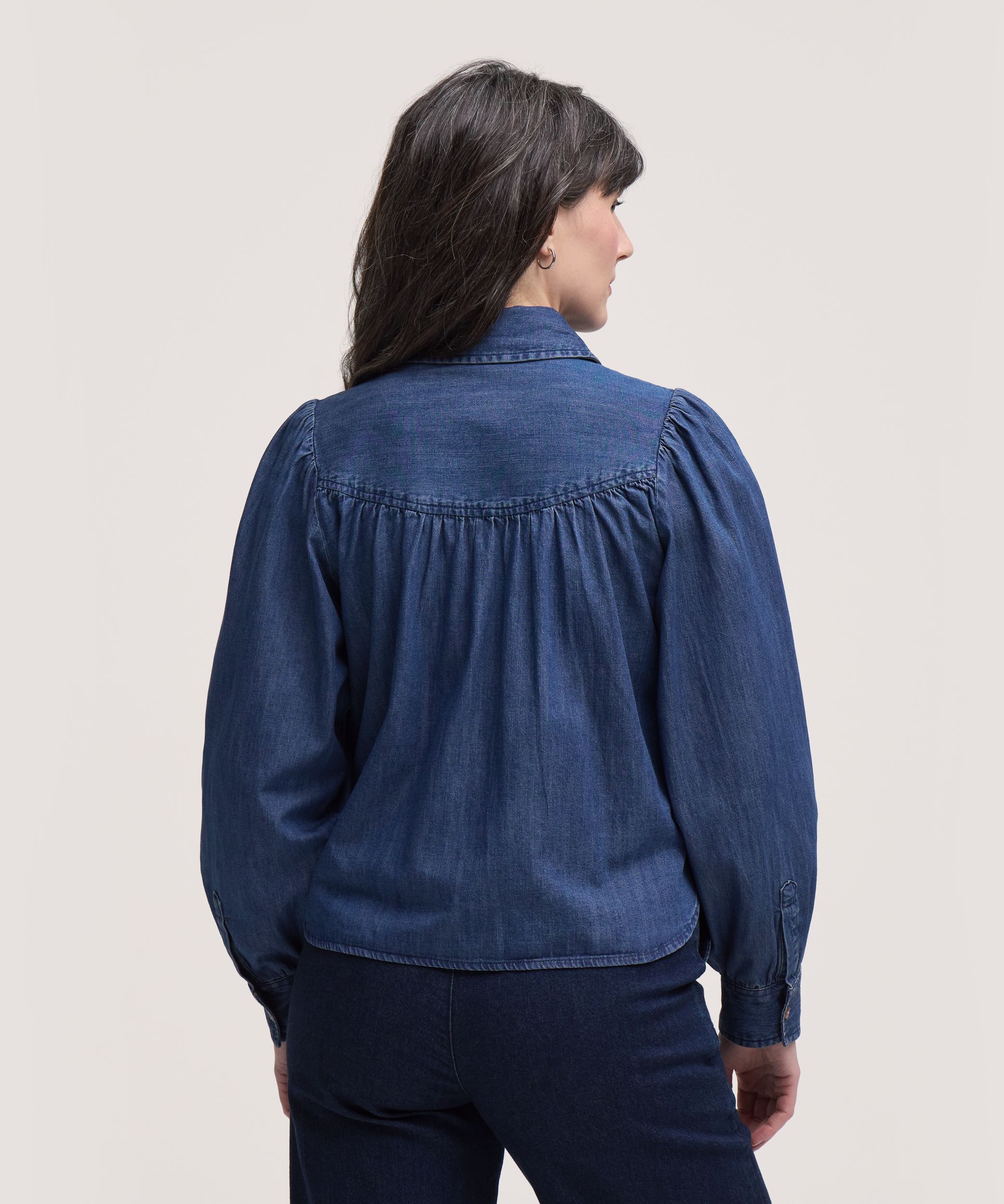 Chemise avec empiècement brodé sur le devant pour femmes, Denver Hayes