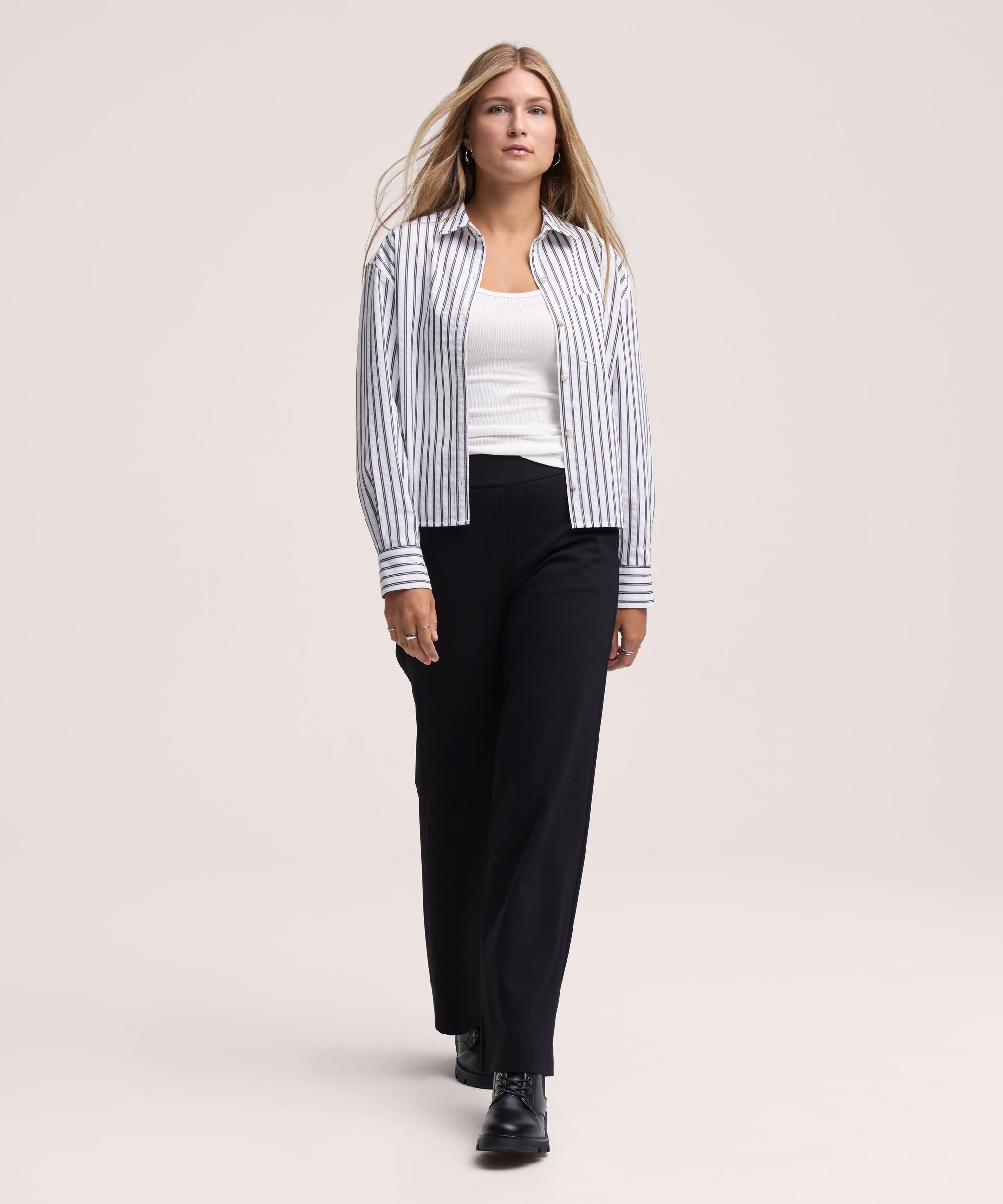 Chemise courte en chambray pour femmes, Denver Hayes