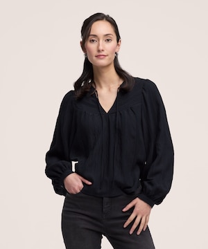 Blouse bohème texturée à manches longues pour femmes, Denver Hayes