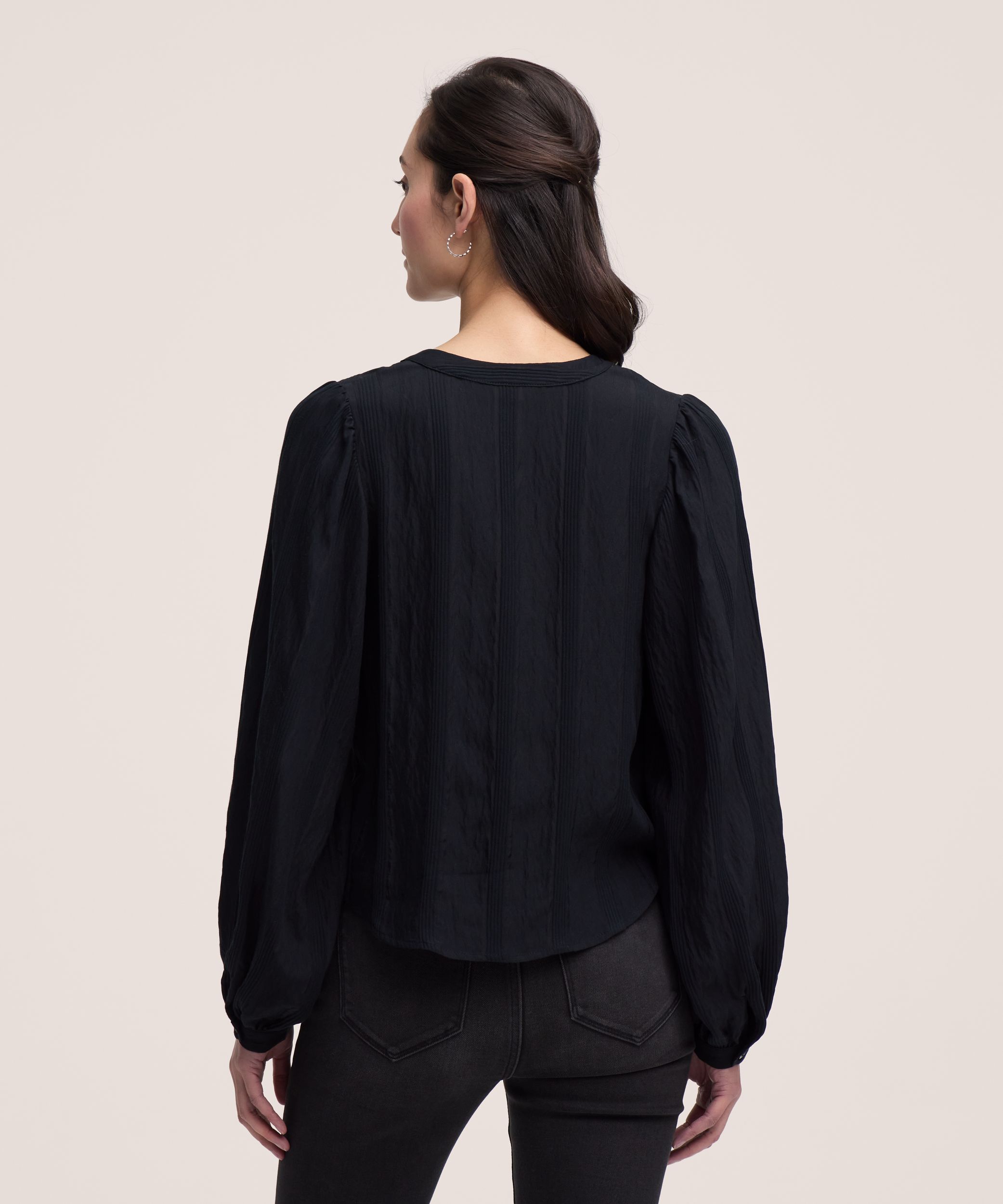 Blouse bohème texturée à manches longues pour femmes, Denver Hayes