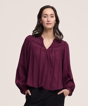Blouse bohème texturée à manches longues pour femmes, Denver Hayes