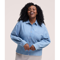 Chemise courte en chambray pour femmes, Denver Hayes