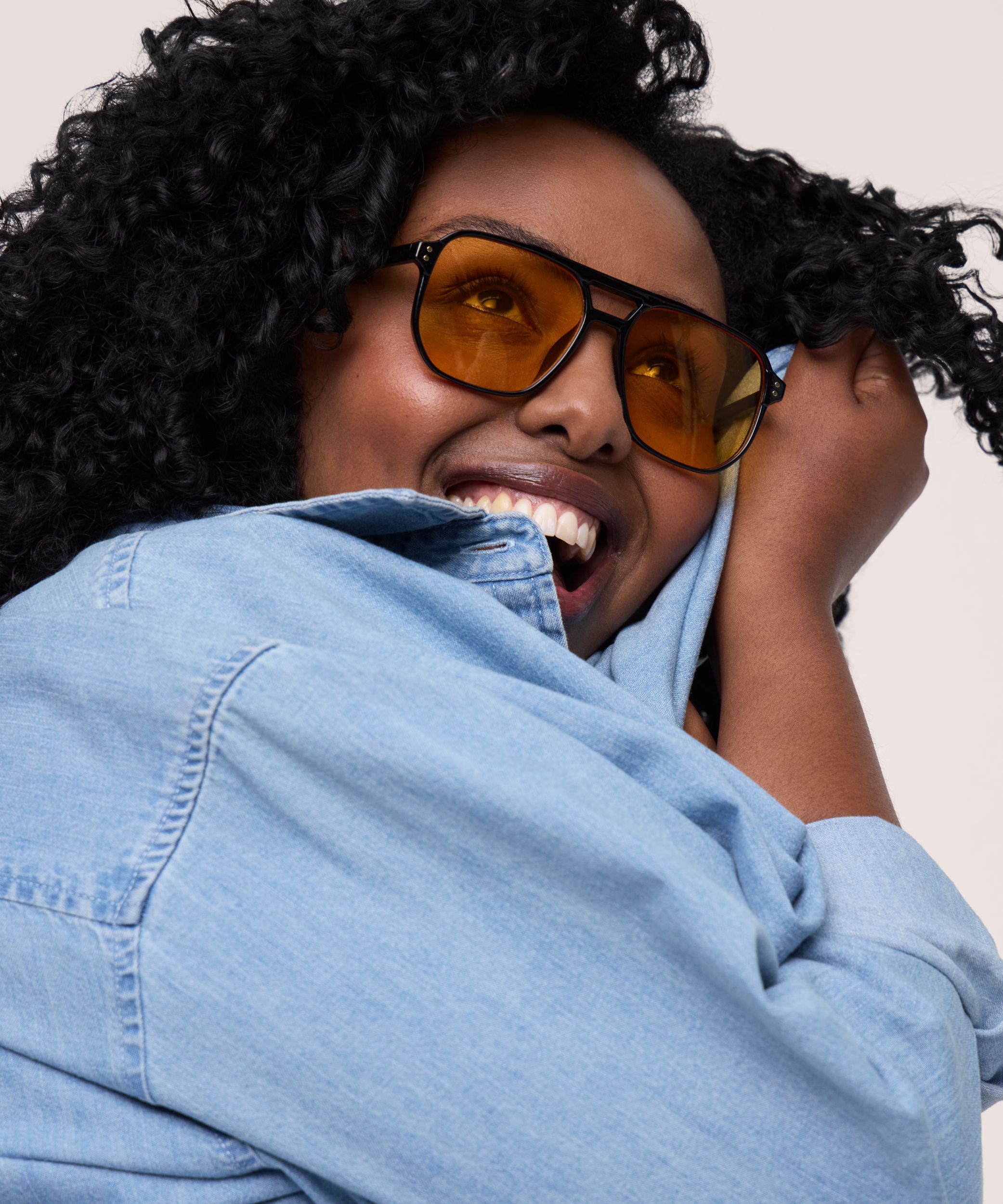 Chemise courte en chambray pour femmes, Denver Hayes