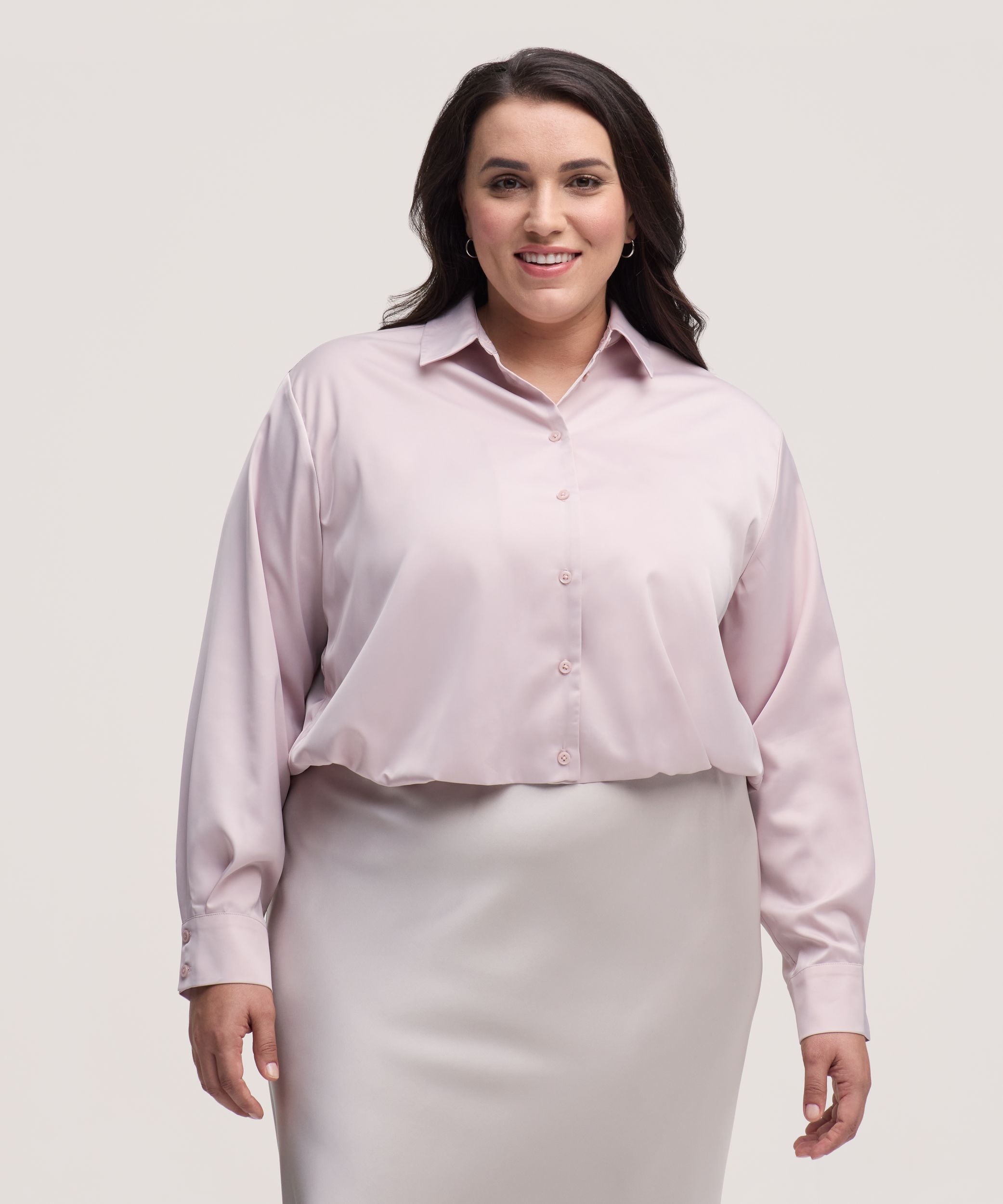 Denver Hayes Women's Long Sleeve Bubble Hem Shirt