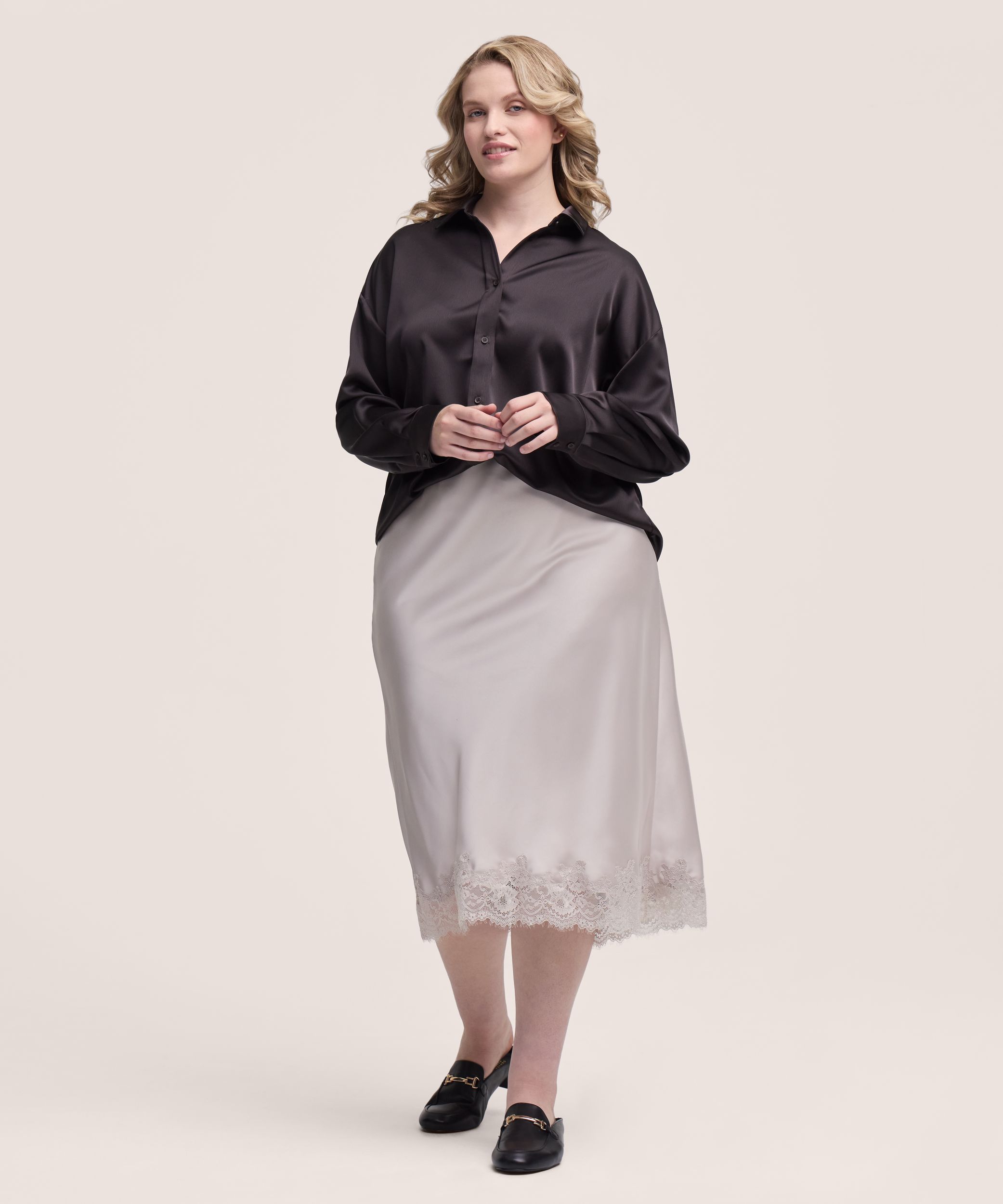 Denver Hayes Women's Long Sleeve Satin Shirt