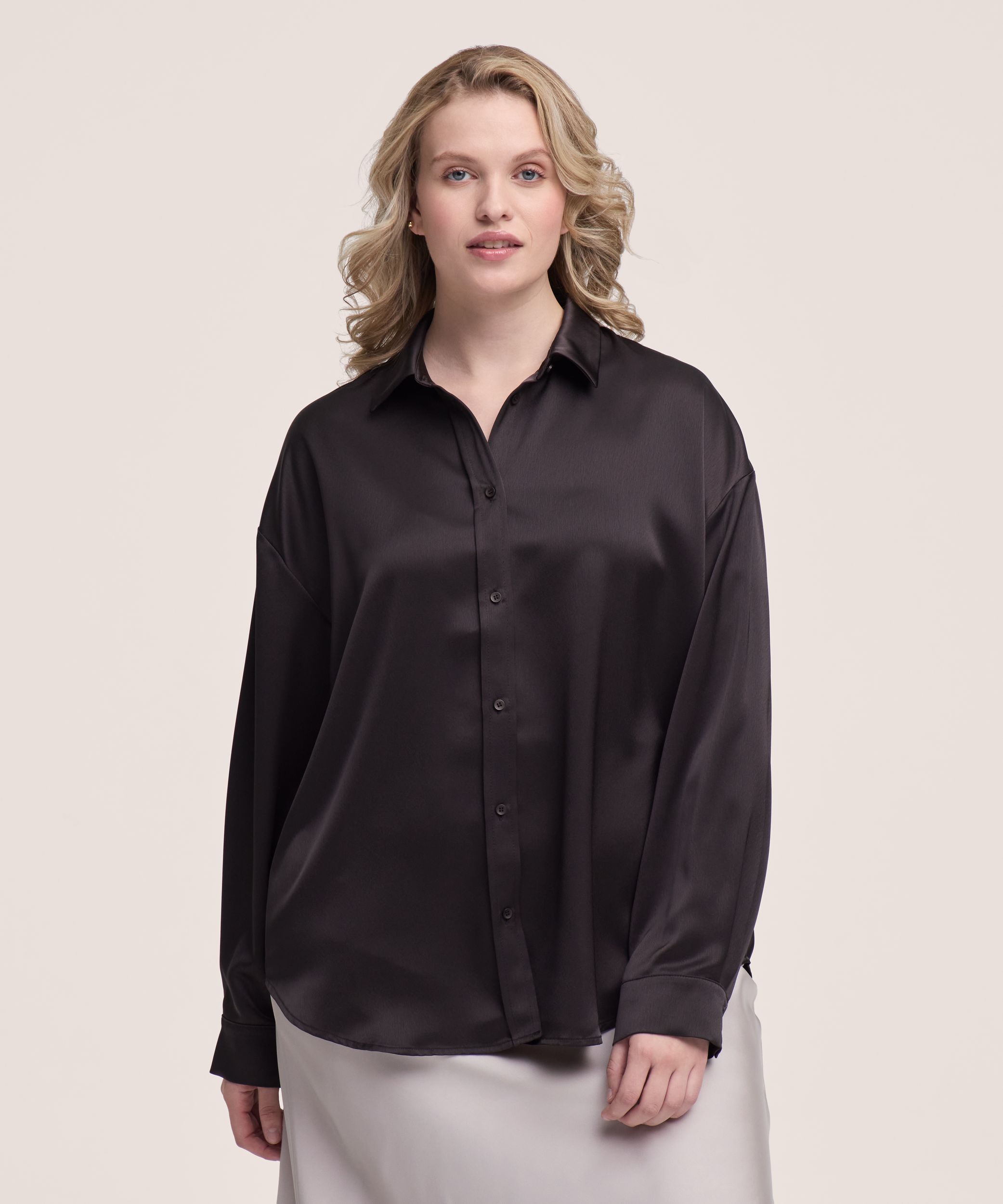 Denver Hayes Women's Long Sleeve Satin Shirt