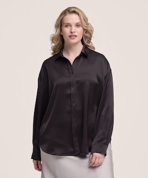 Chemisier à manches longues en satin pour femmes, Denver Hayes