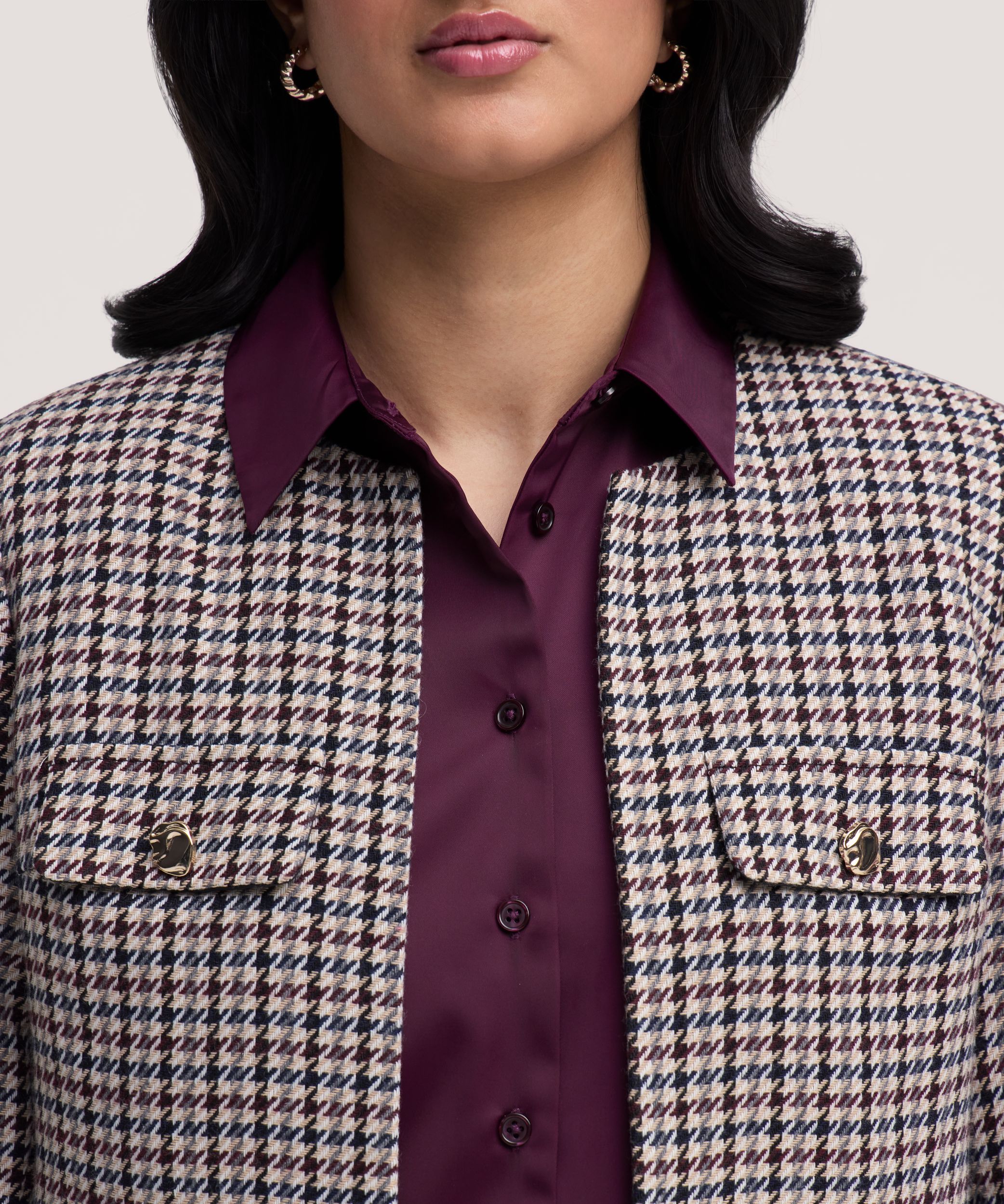 Blazer à motif pied-de-poule pour femmes, Denver Hayes