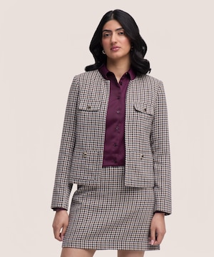 Blazer à motif pied-de-poule pour femmes, Denver Hayes