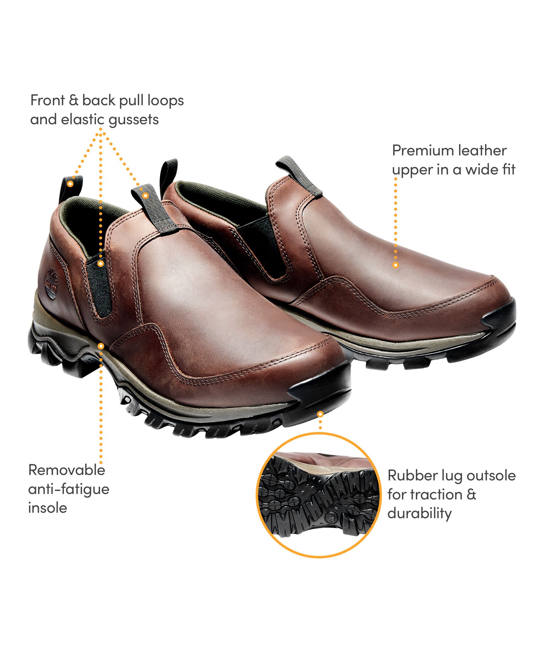 Timberland Men's Mt Maddsen Slip On Leather Shoes - Wide