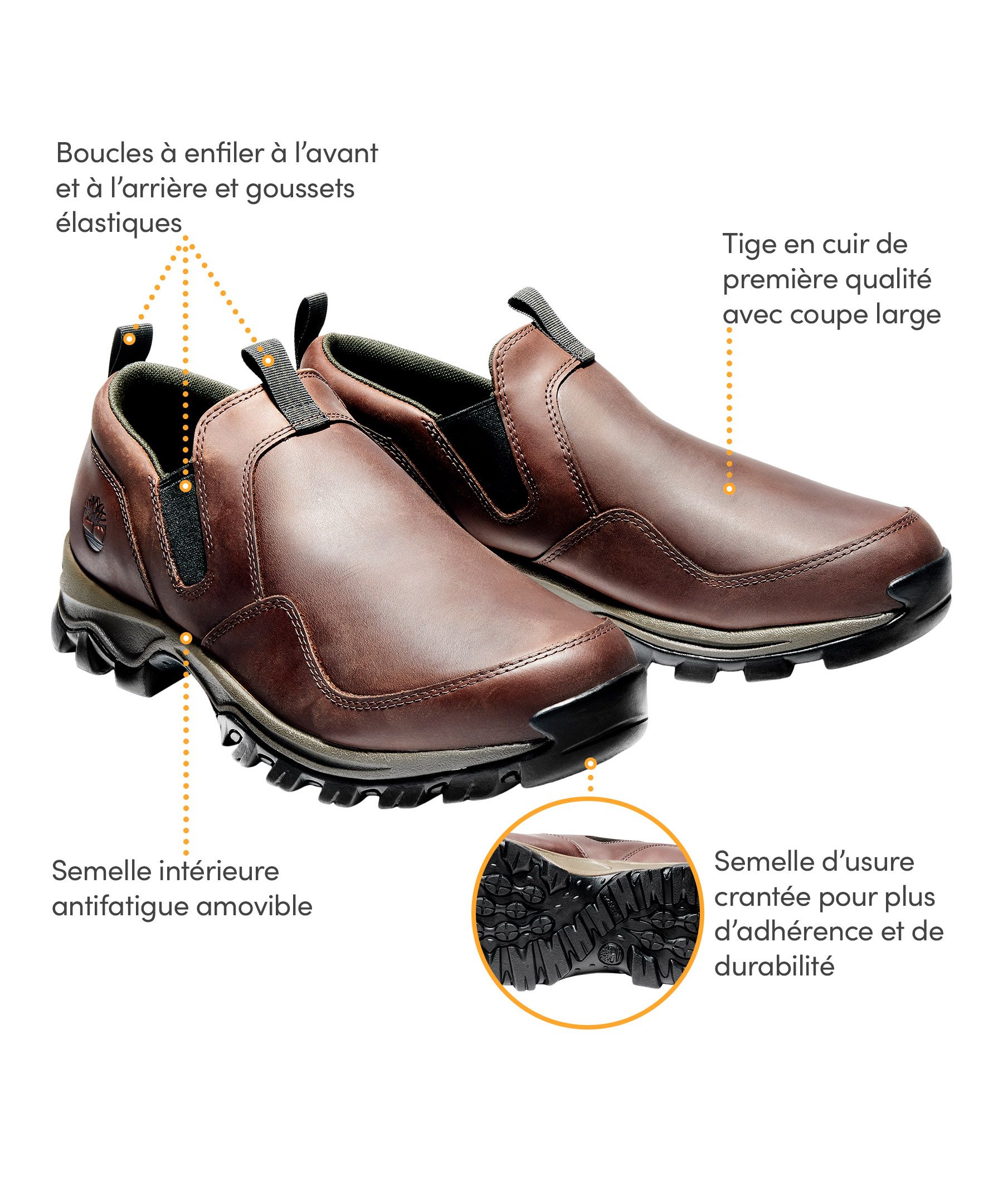 Chaussures à enfiler Timberland en cuir, pour hommes, Mt. Maddsen