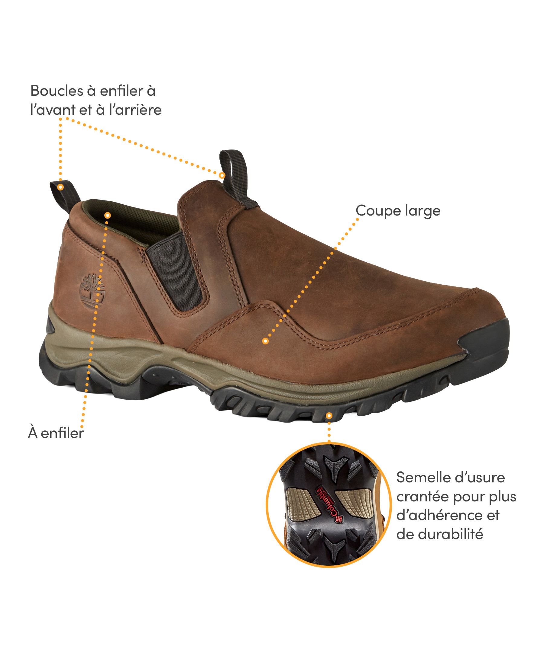 Chaussures à enfiler Timberland en cuir, pour hommes, Mt. Maddsen