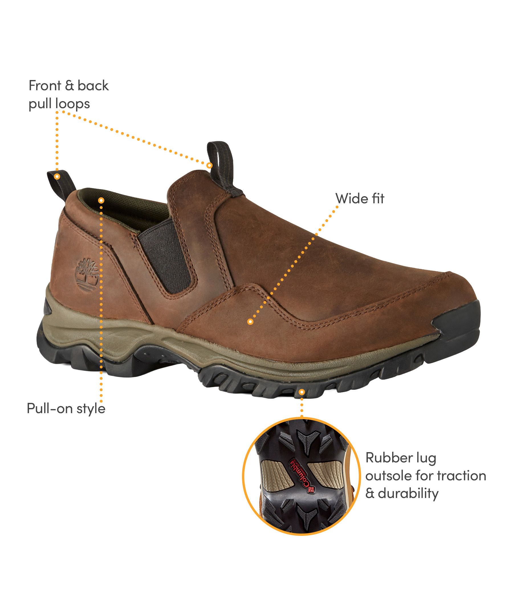 Timberland Men's Mt Maddsen Slip On Leather Shoes - Wide