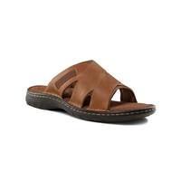 Denver Hayes Men's Parkdale Leather Slides Front_Three_Fourths_Angled_Right