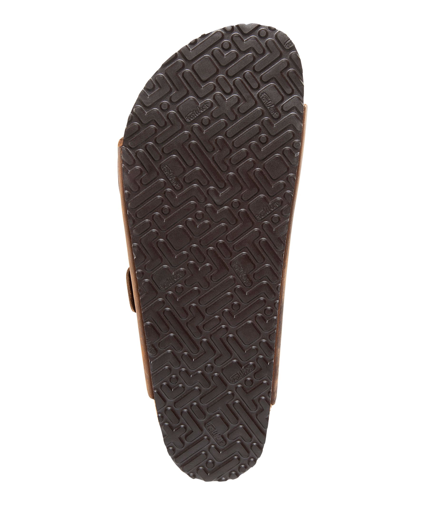 FarWest Sandales à enfiler en cuir pour hommes pour hommes, Tofino, marron