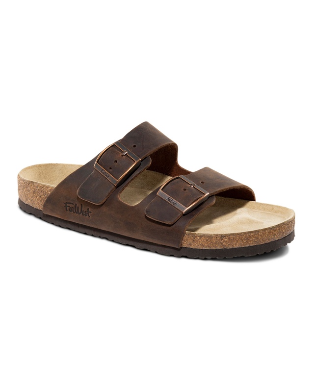 FarWest Men's Tofino Leather 2-Strap Sandals
