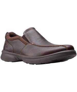 Chaussures larges à enfiler en cuir Ortholite pour hommes, Bradley Step, Clarks