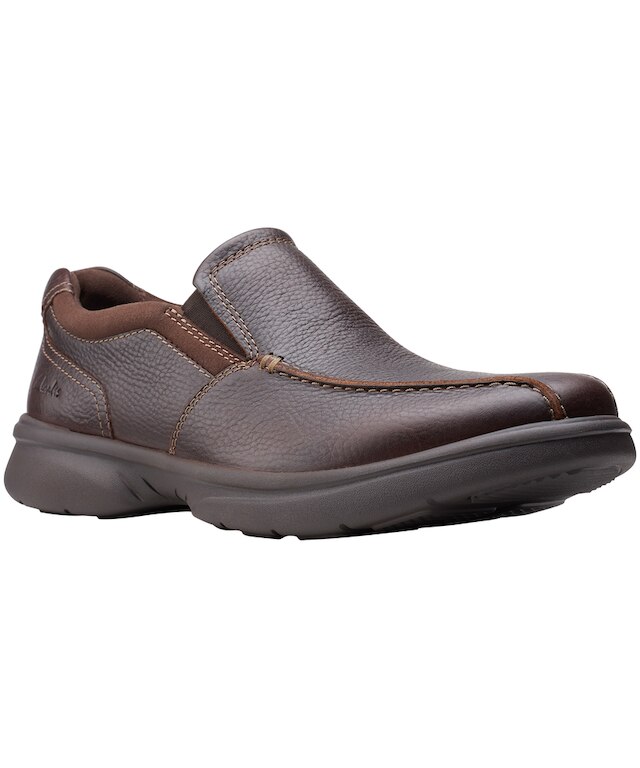 Clarks Men's Bradley Step Leather Ortholite Slip On Wide Shoes - Brown ...