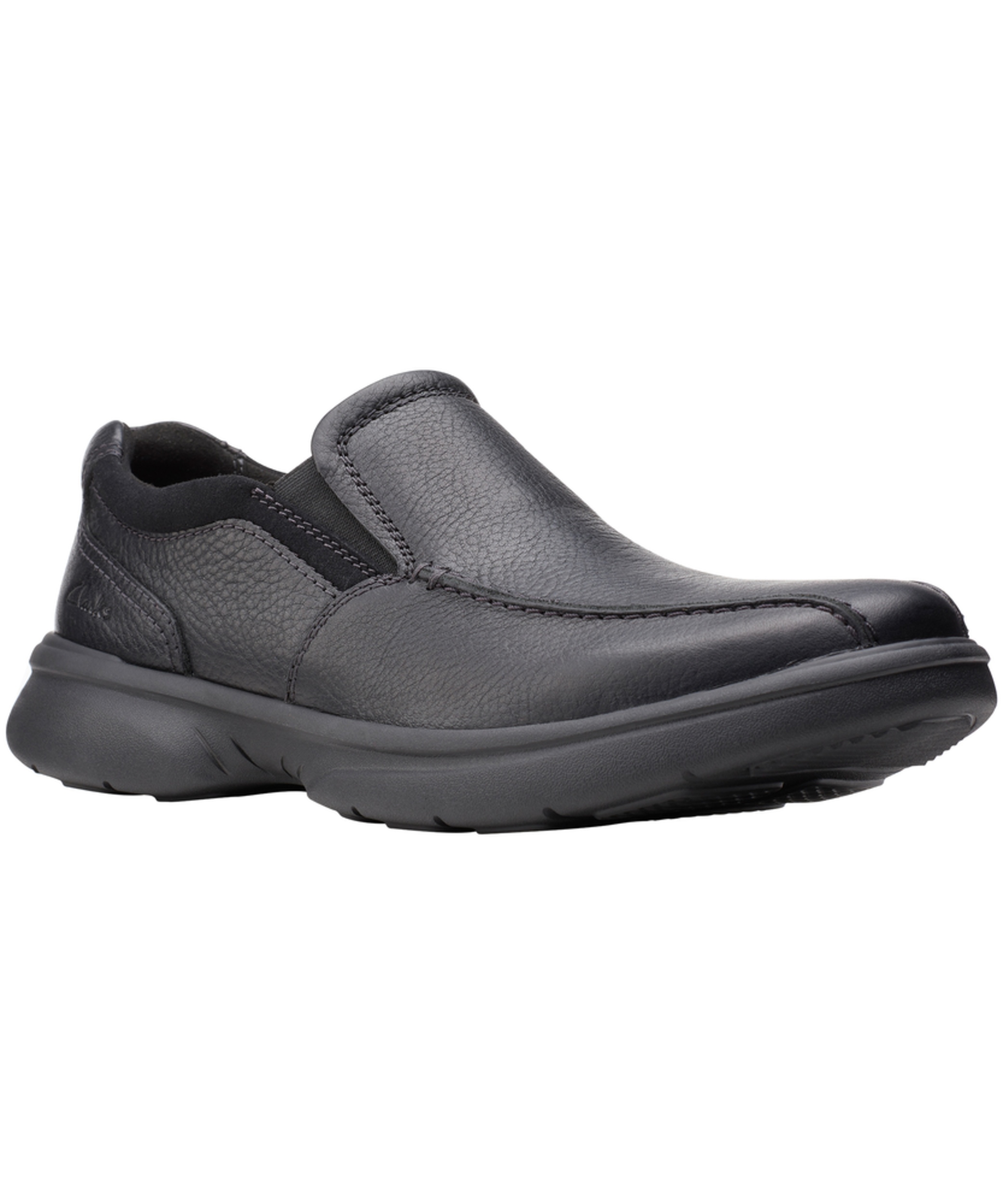 Clarks Men's Bradley Step Black Leather Slip On Shoes | Marks
