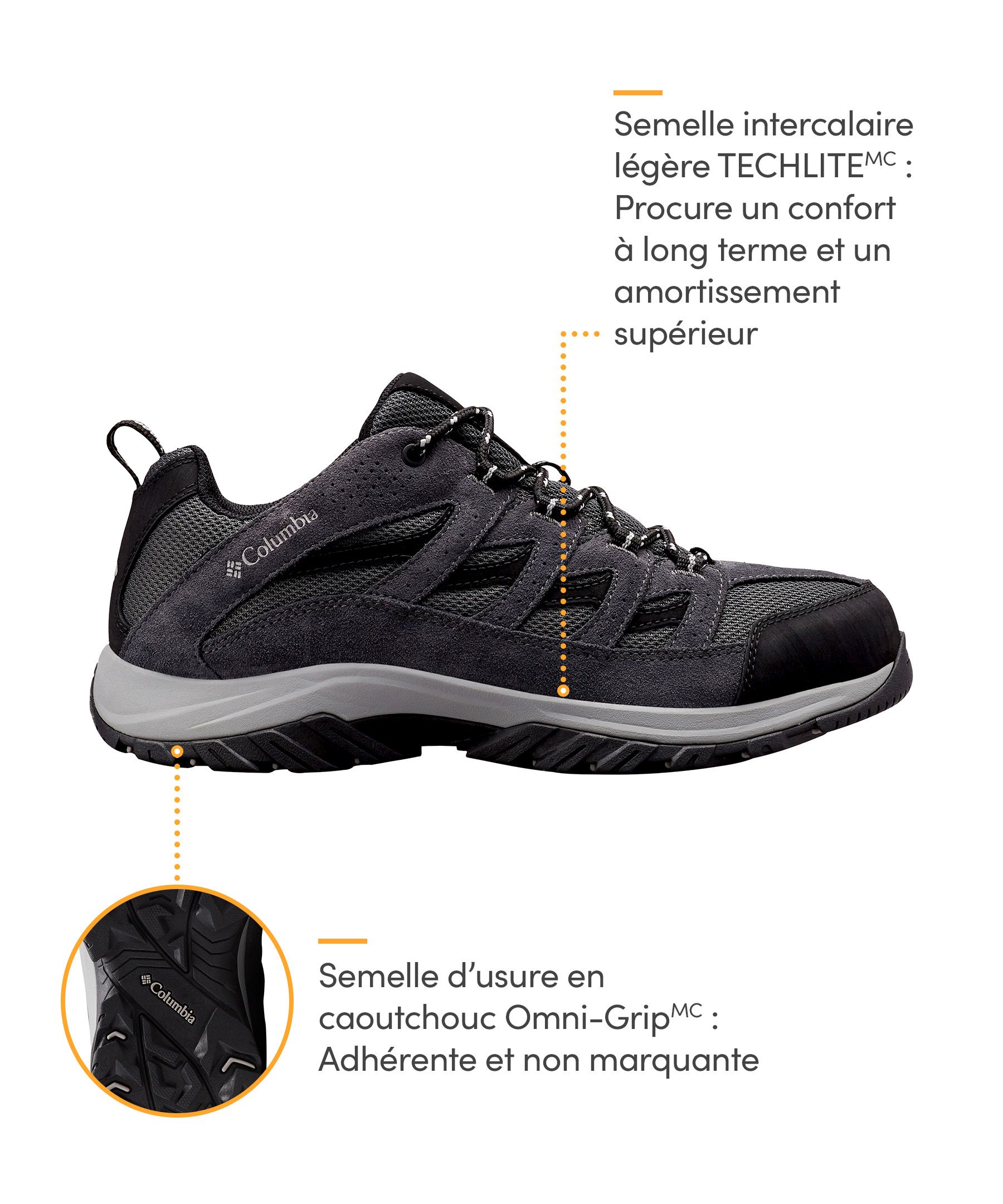 Chaussures de randonnée Columbia, pour hommes, Crestwood Techlite