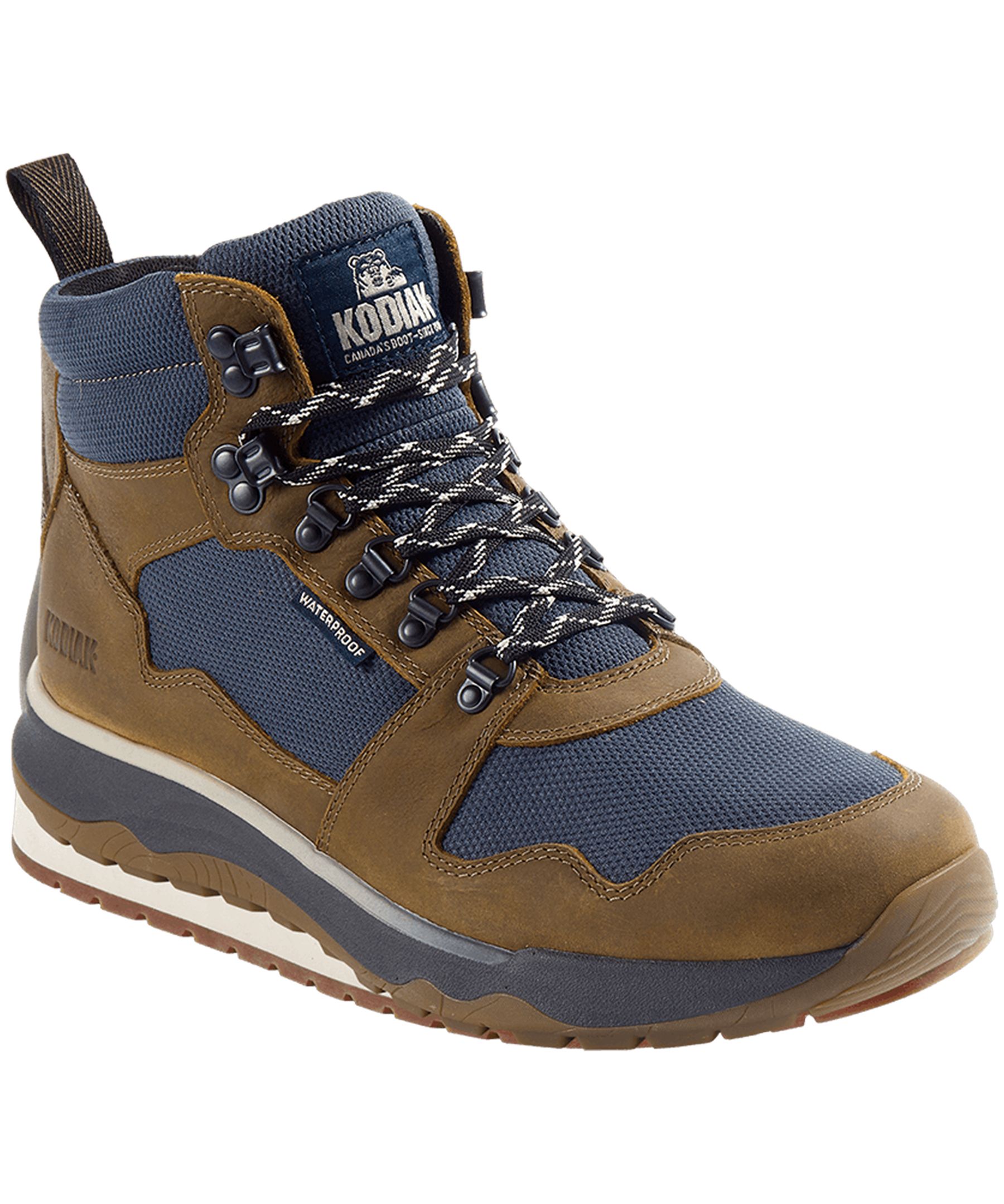 Chaussures de randonnée mi-basses Comfortzone en cuir étanches à l'eau pour hommes, Skogan, Kodiak