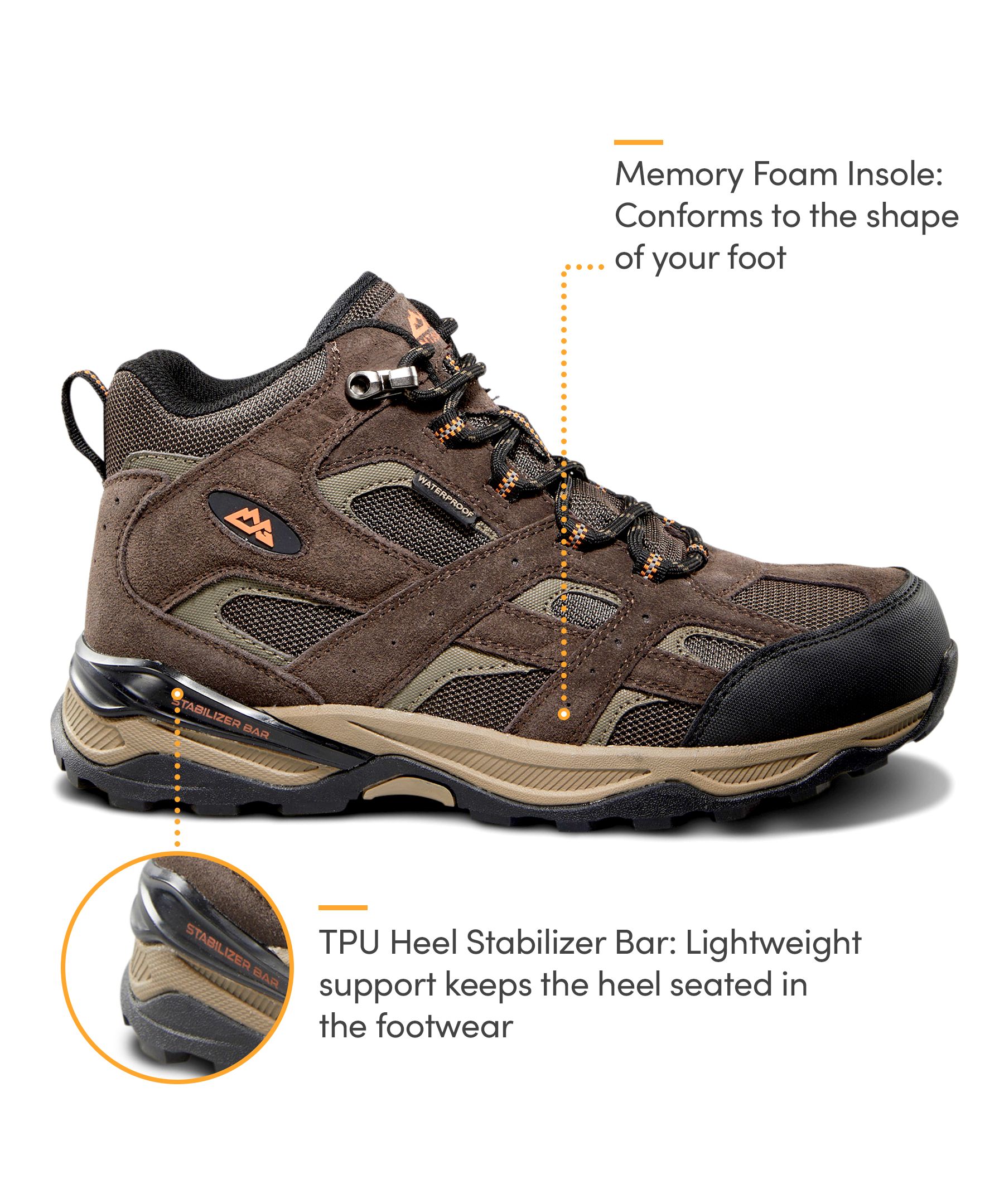 Mountain Gear Men's Ascent Waterproof Hiking Boots