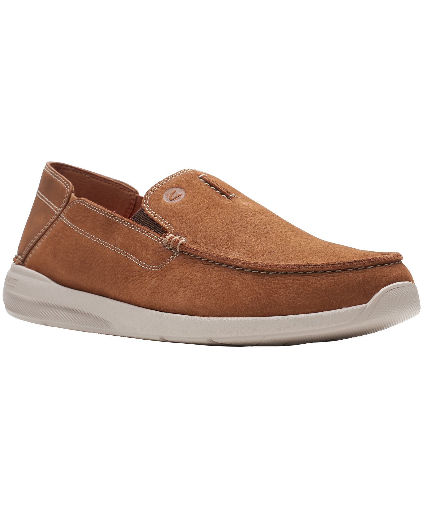 thumbnail image 2 of Clarks Men's Freddie Suede Moccasin House Shoe Indoor 2 of 11