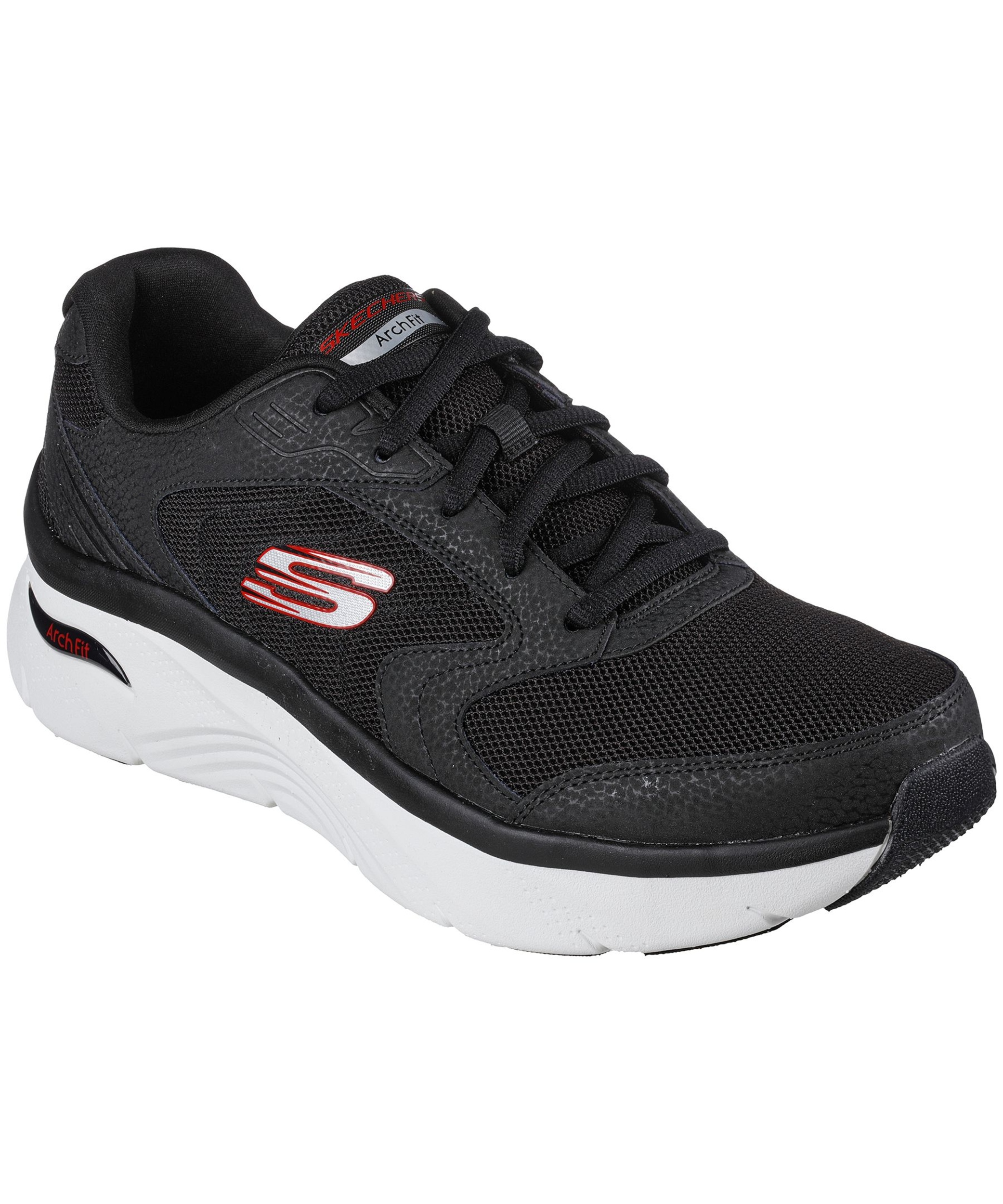 Skechers Men's Arch Fit D'Lux Mesh and Leather Memory Foam Lace Up ...