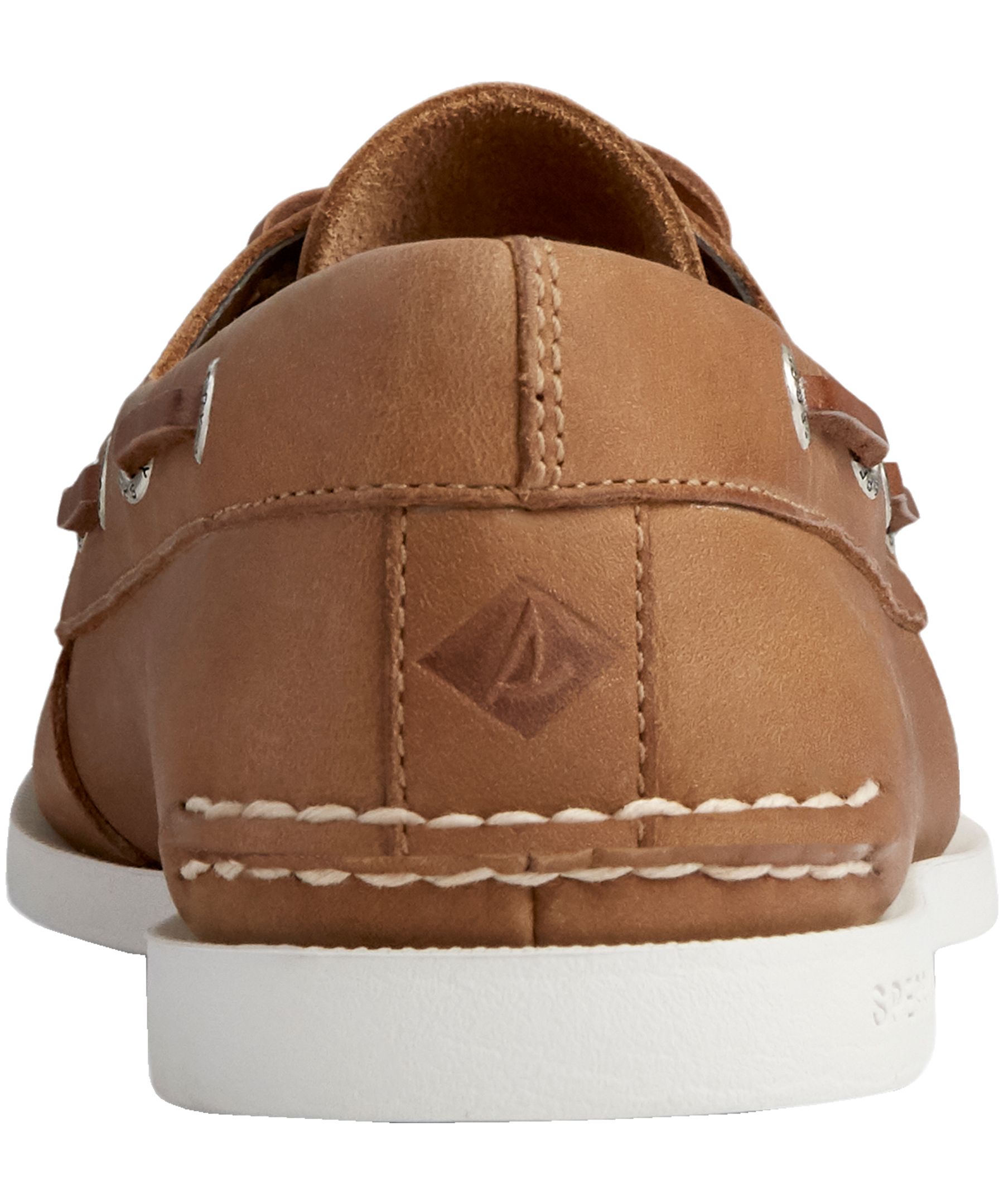 Mocassins bateau PLUSHWAVE en cuir à deux œillets pour hommes, havane