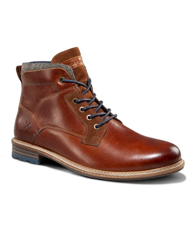 Denver Hayes Men's Brampton Leather Laceup Boots Cognac Marks