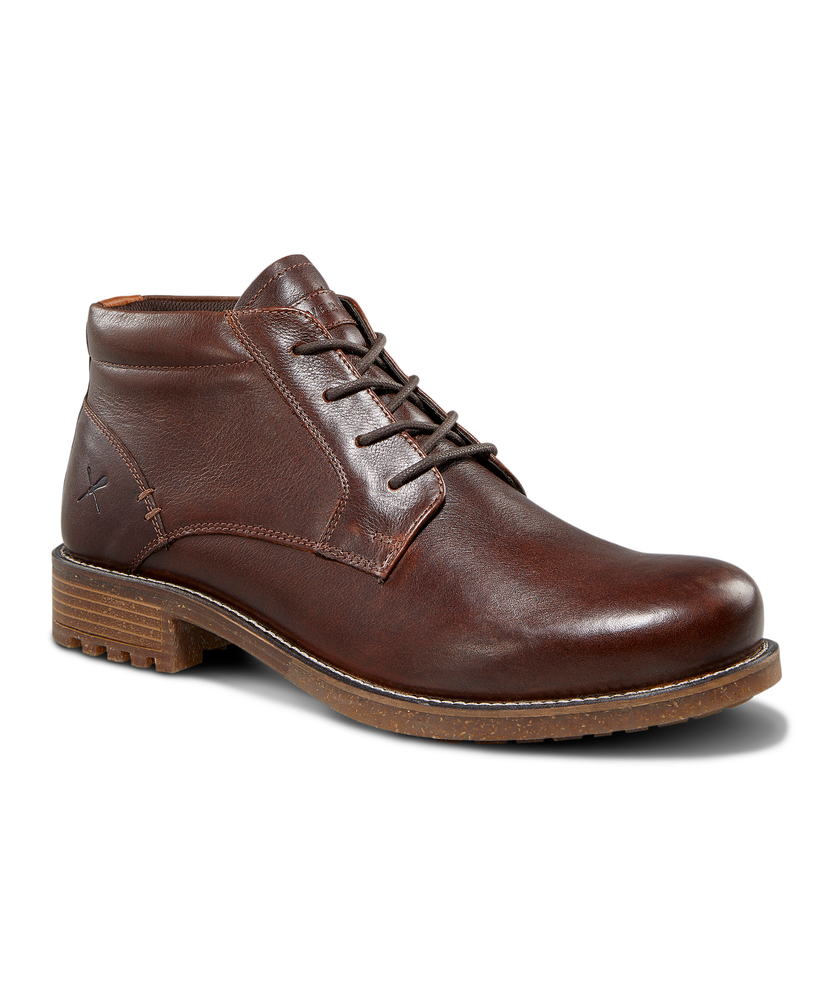 Brown leather top chukkas