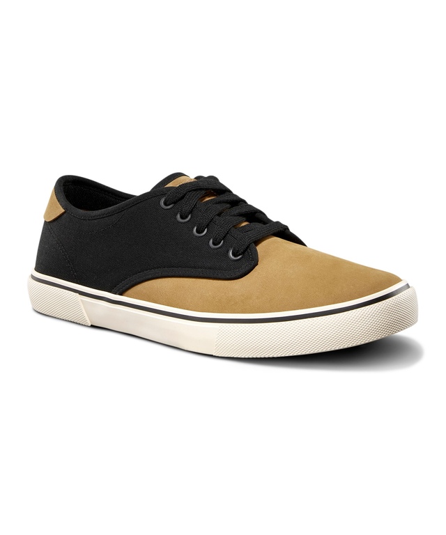 Men's Granville FreshTech Leather Lace-Up Sneakers - Black/Gold