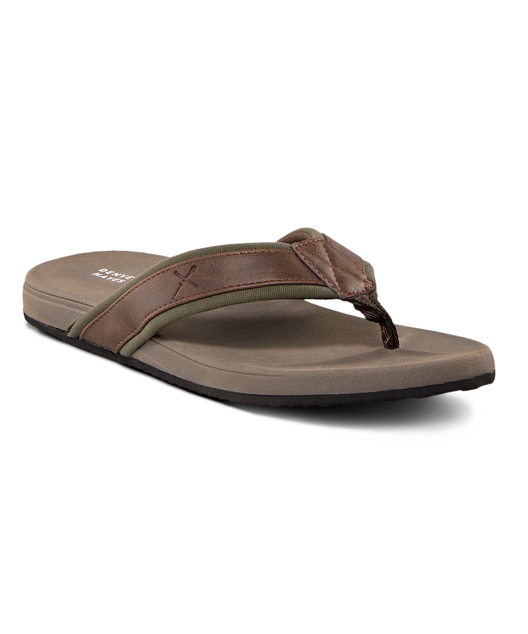 Denver Hayes Men's Mazinaw Thong Style Flip Flops - Dark Brown | Marks