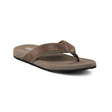 Denver Hayes Men's Mazinaw Thong Style Flip Flops - Dark Brown Front_Three_Fourths_Angled_Right