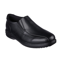 Chaussures à enfiler Skechers en cuir avec Arch Fit pour hommes, Ogden Front_Three_Fourths_Angled_Right