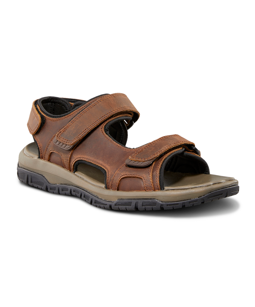 Men s Sacramento Nestfit Freshtech 3 Strap Sandals Dark Brown
