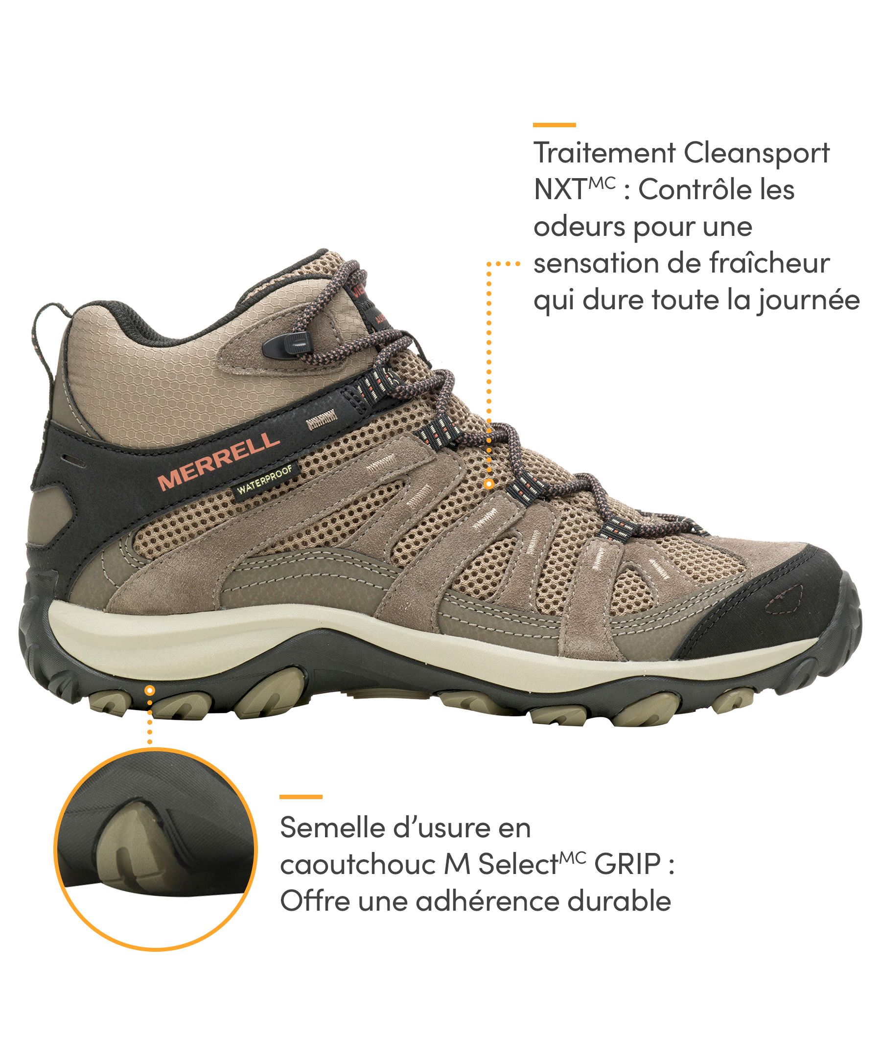 Bottes de randonnée imperméables pour hommes, Merrell, Alverstone&nbsp;2
