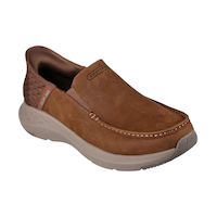 Skechers Men's Slip-ins Parson Relaxed Fit Leather Shoes Front_Three_Fourths_Angled_Right